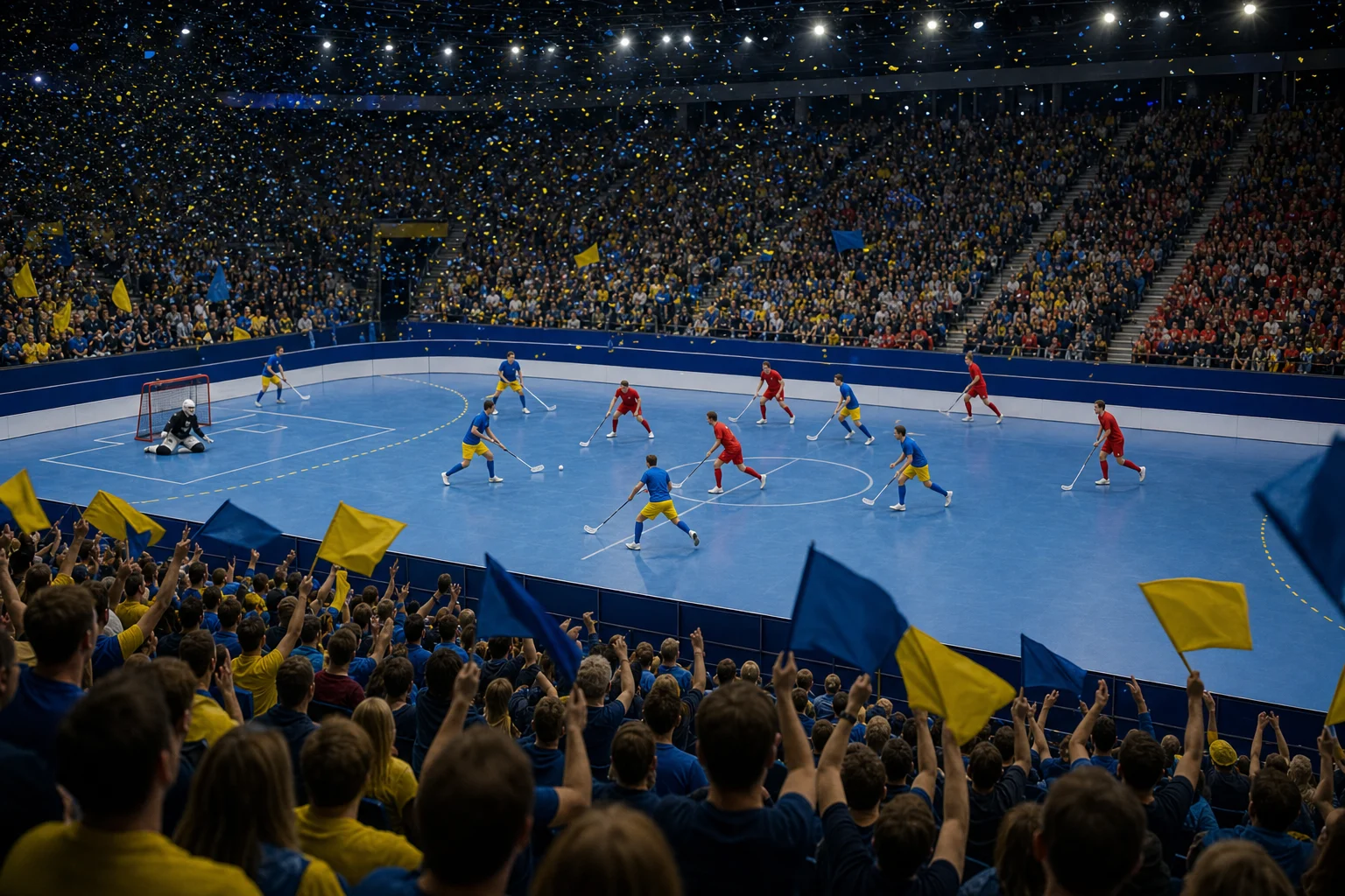 Internationell innebandyarena under ett mästerskap